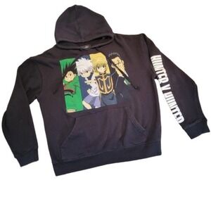 Hunter x Hunter Anime Hoodie Black Medium Gon Killua Kurapika Leorio Graphic